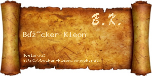 Böcker Kleon névjegykártya